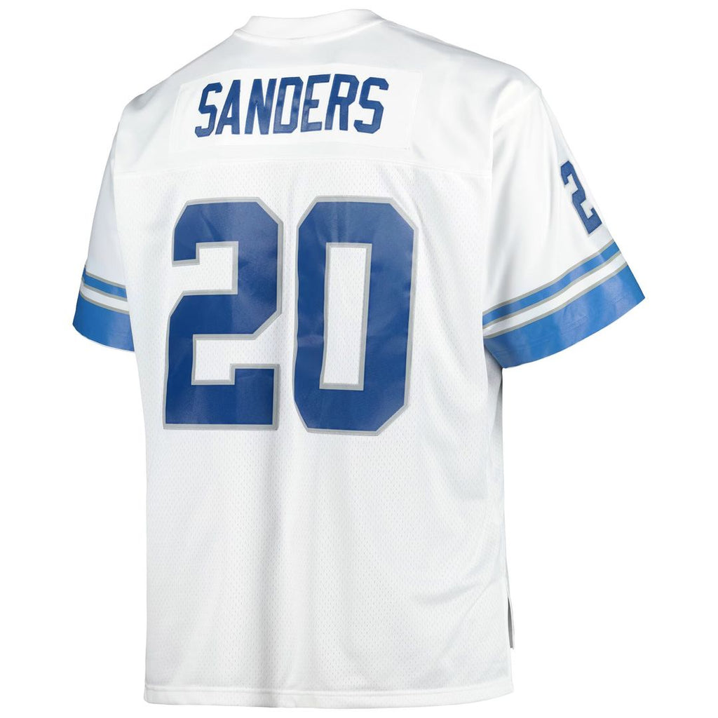 Barry Sanders Detroit Lions Mitchell & Ness Big & Tall 1996 Retired Player Replica Jersey - White Official NFL Team Apparel Football Fan Gear