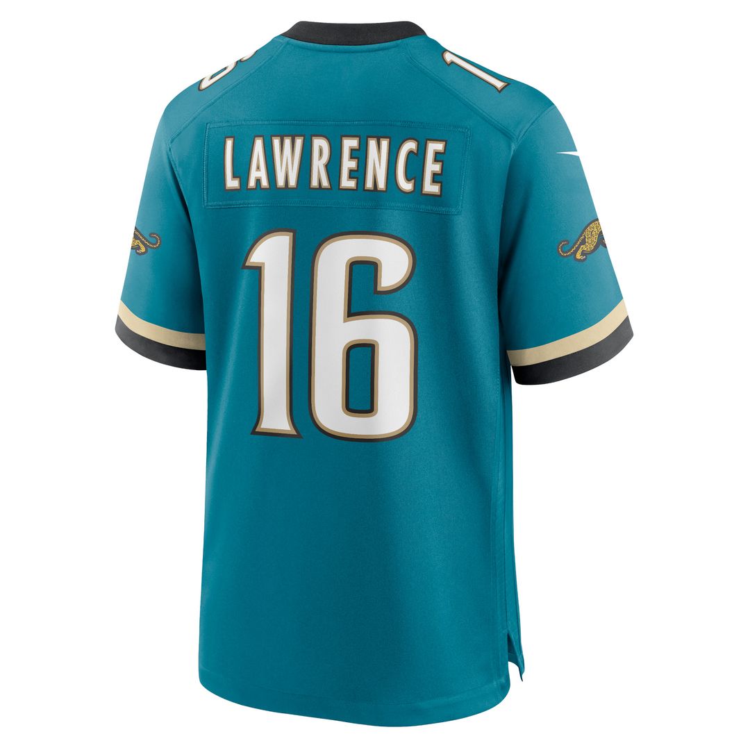 Trevor Lawrence Jacksonville Jaguars Nike Prowler Throwback Player Game Jersey - Teal Official NFL Team Apparel Football Fan Gear