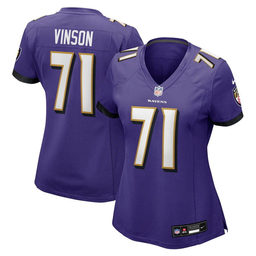 Carson Vinson Baltimore Ravens Nike Women's Team Game Jersey - Purple Official NFL Team Apparel Football Fan Gear