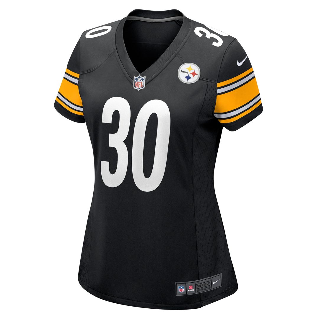 Jaylen Warren Pittsburgh Steelers Nike Women's Game Player Jersey - Black Official NFL Team Apparel Football Fan Gear