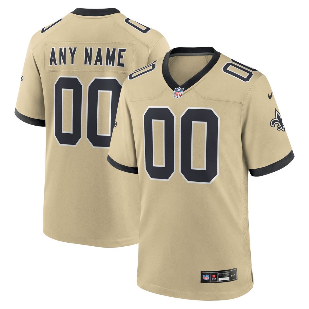 New Orleans Saints Nike Youth Gameday Golds Alternate Custom Game Jersey - Gold Official NFL Team Apparel Football Fan Gear