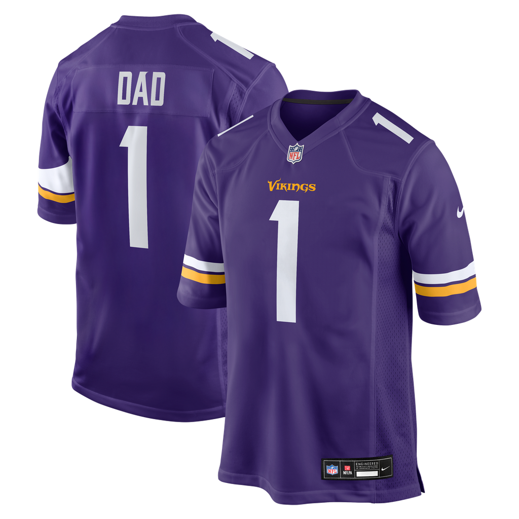 Number 1 Dad Minnesota Vikings Nike Game Jersey - Purple Official NFL Team Apparel Football Fan Gear