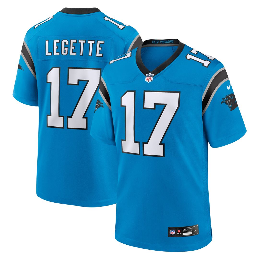 Xavier Legette Carolina Panthers Nike Alternate Game Jersey - Blue Official NFL Team Apparel Football Fan Gear