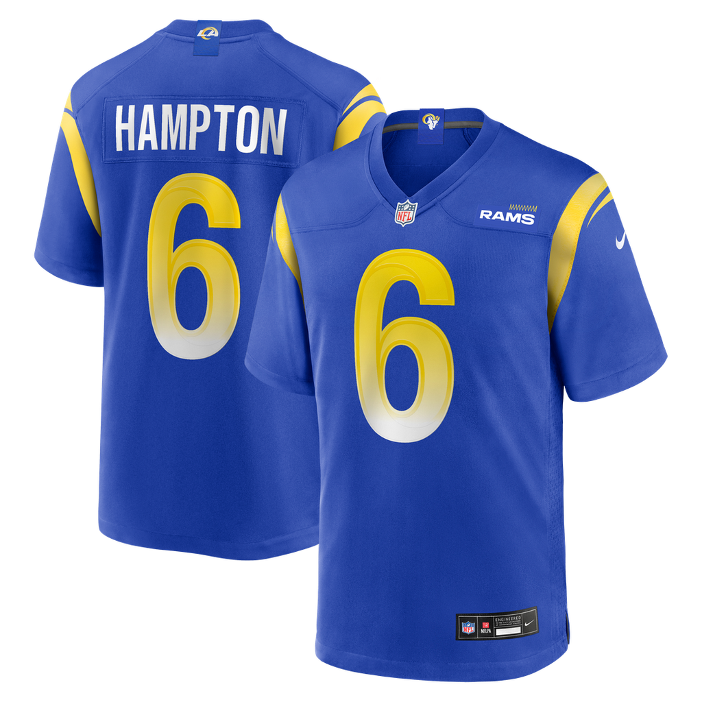 Nick Hampton Los Angeles Rams Nike Team Game Jersey - Royal Official NFL Team Apparel Football Fan Gear