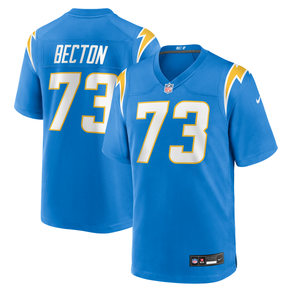 Mekhi Becton Los Angeles Chargers Nike Team Game Jersey - Powder Blue Official NFL Team Apparel Football Fan Gear
