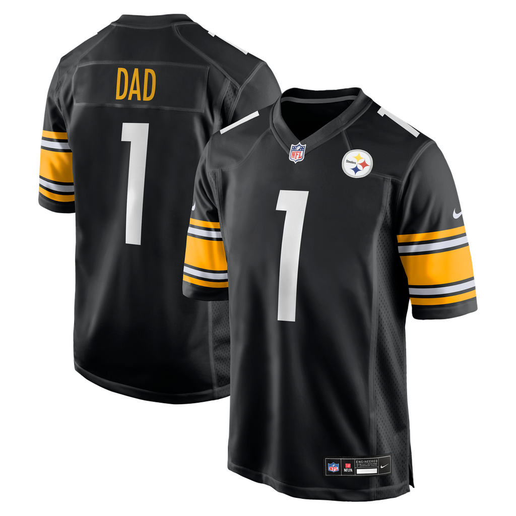 Number 1 Dad Pittsburgh Steelers Nike Game Jersey - Black Official NFL Team Apparel Football Fan Gear
