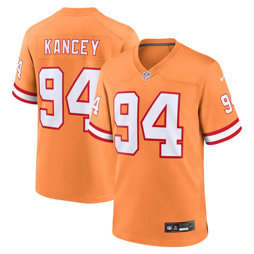 Calijah Kancey Tampa Bay Buccaneers Nike Alternate Game Jersey - Orange Official NFL Team Apparel Football Fan Gear