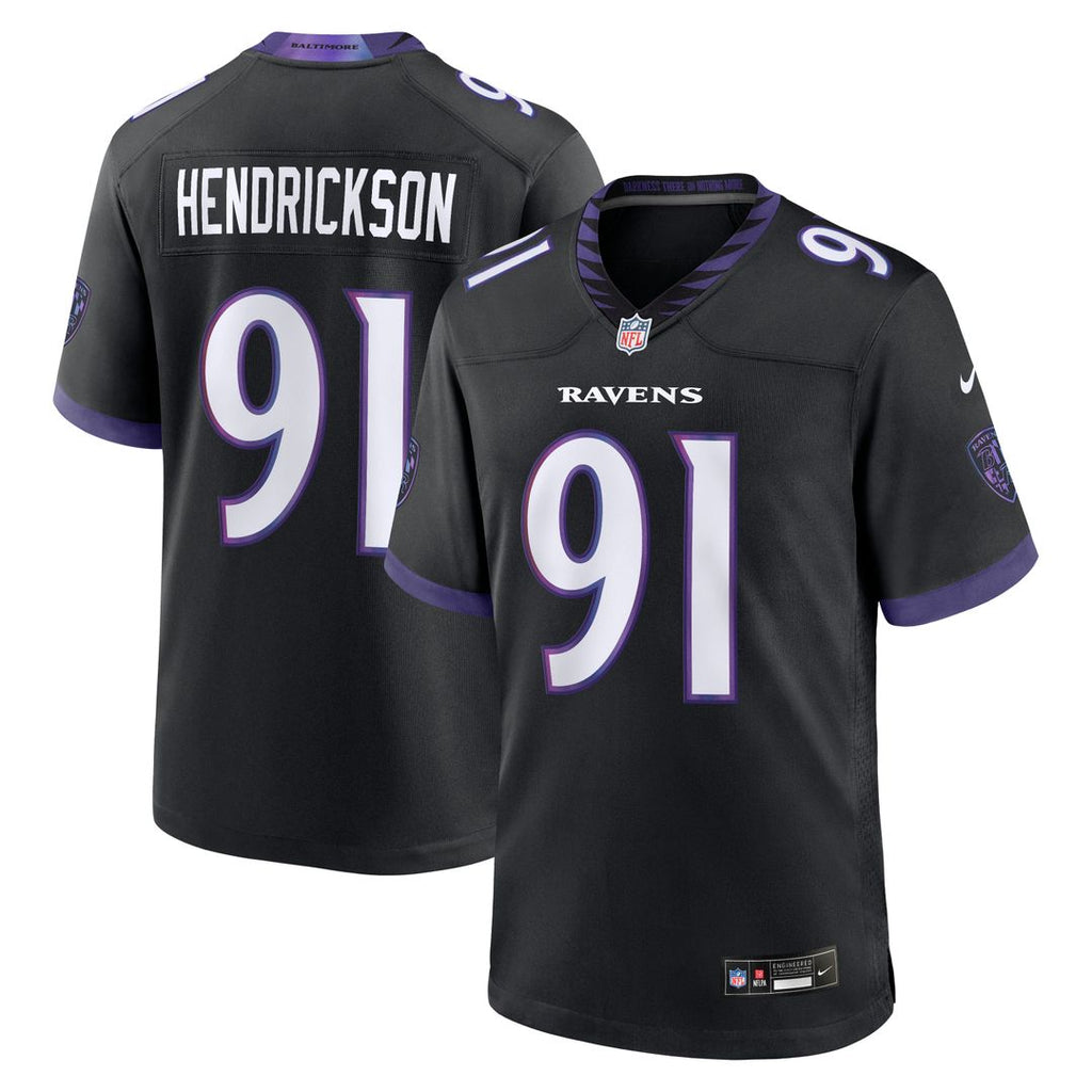 Trey Hendrickson Baltimore Ravens Nike Alternate Game Jersey - Black Official NFL Team Apparel Football Fan Gear