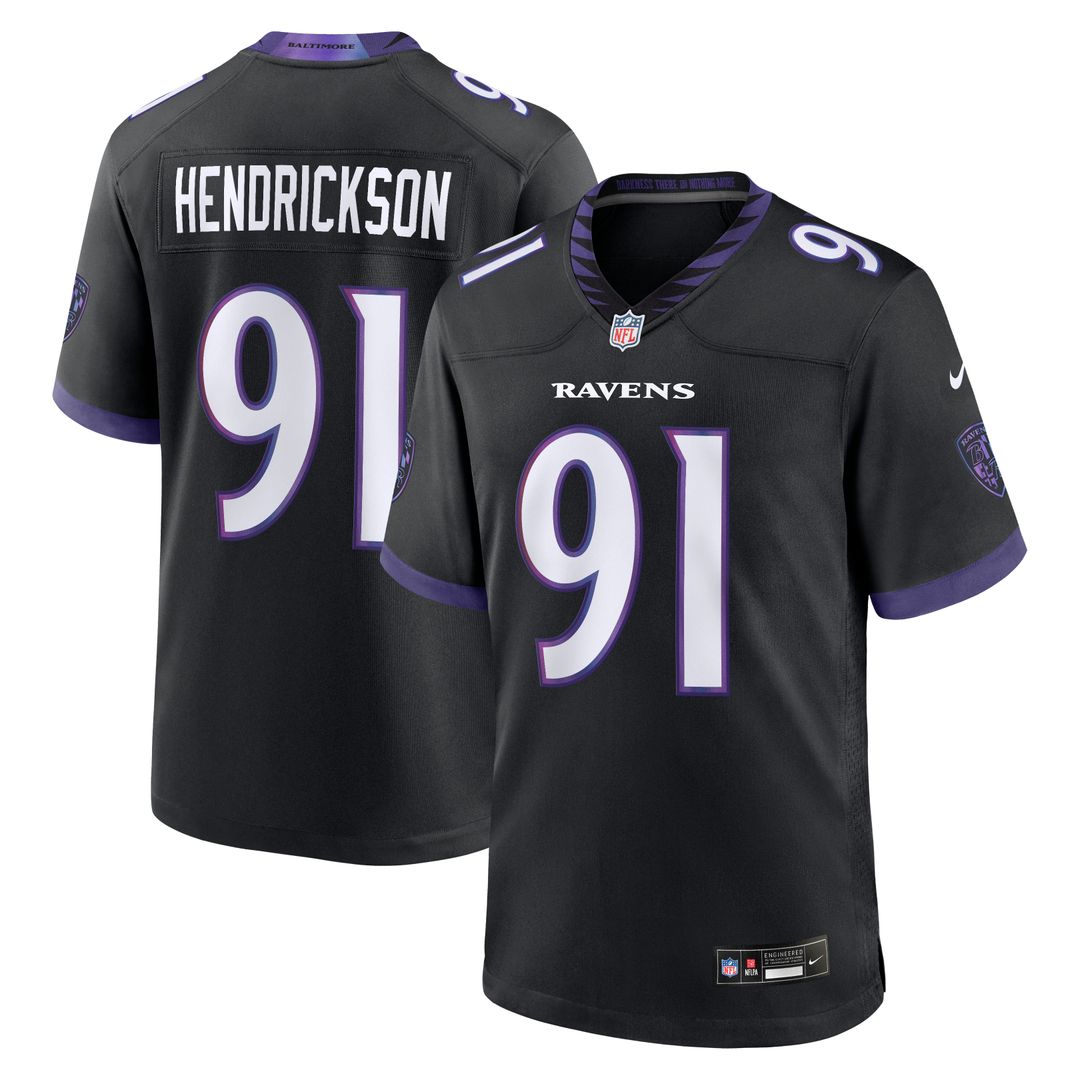 Trey Hendrickson Baltimore Ravens Nike Alternate Game Jersey - Black Official NFL Team Apparel Football Fan Gear