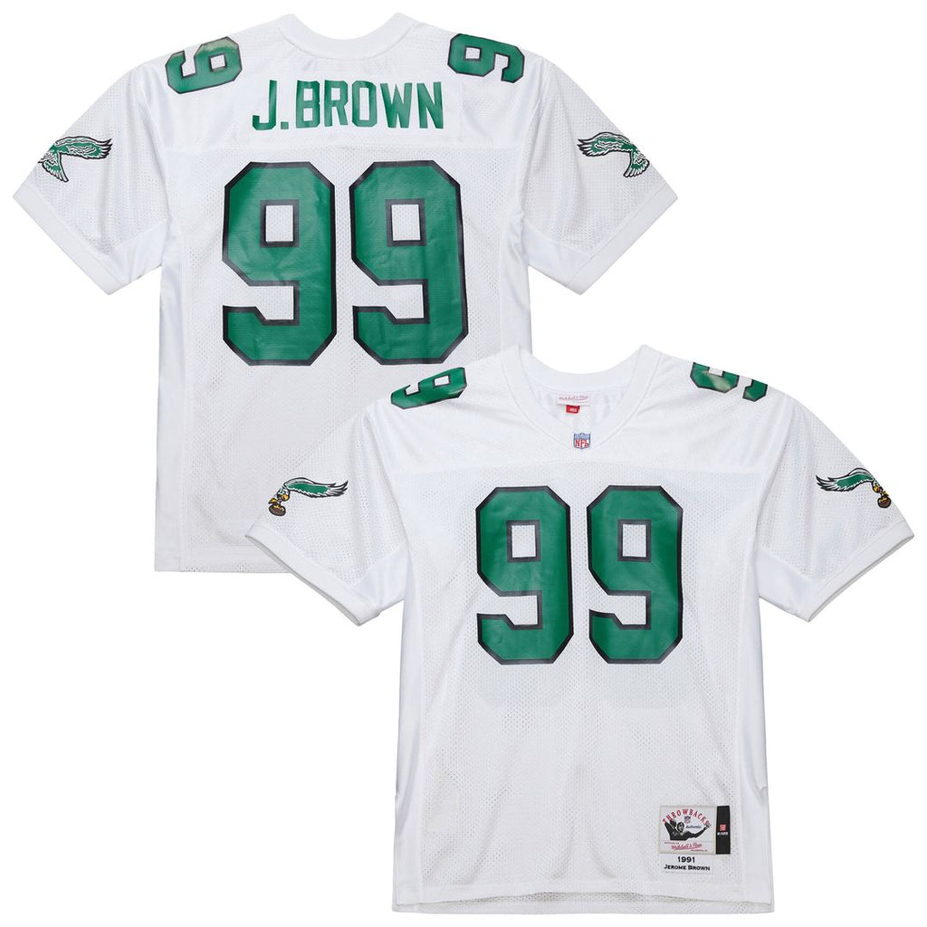 Jerome Brown Philadelphia Eagles Mitchell & Ness 1991 Authentic Throwback Retired Player Jersey - White Official NFL Team Apparel Football Fan Gear