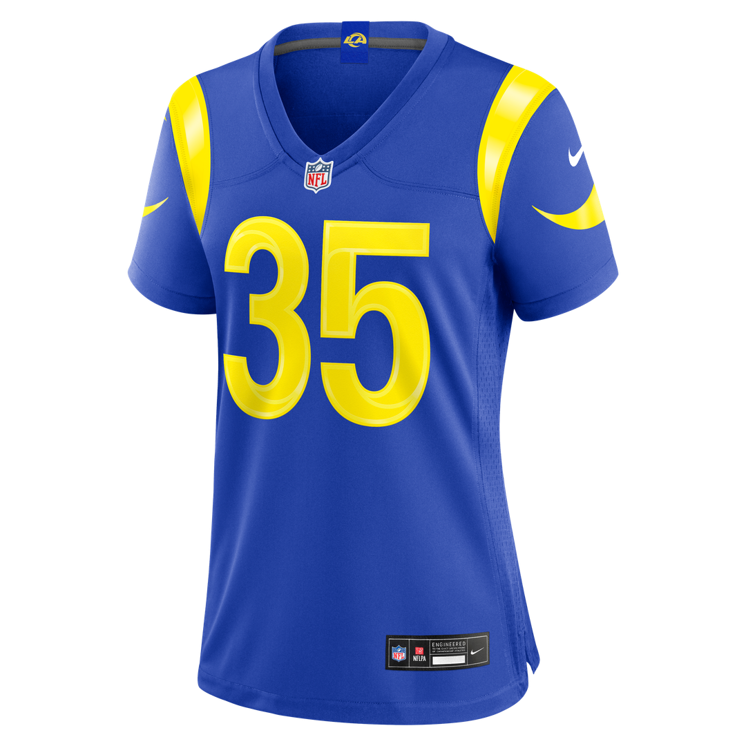 Jaylen Watson Los Angeles Rams Nike Women's Team Game Jersey - Royal Official NFL Team Apparel Football Fan Gear
