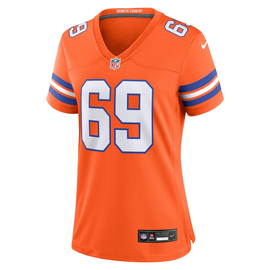 Mark Schlereth Denver Broncos Nike Women's Mile High Collection 1977 Throwback Retired Player Game Jersey - Orange Official NFL Team Apparel Football