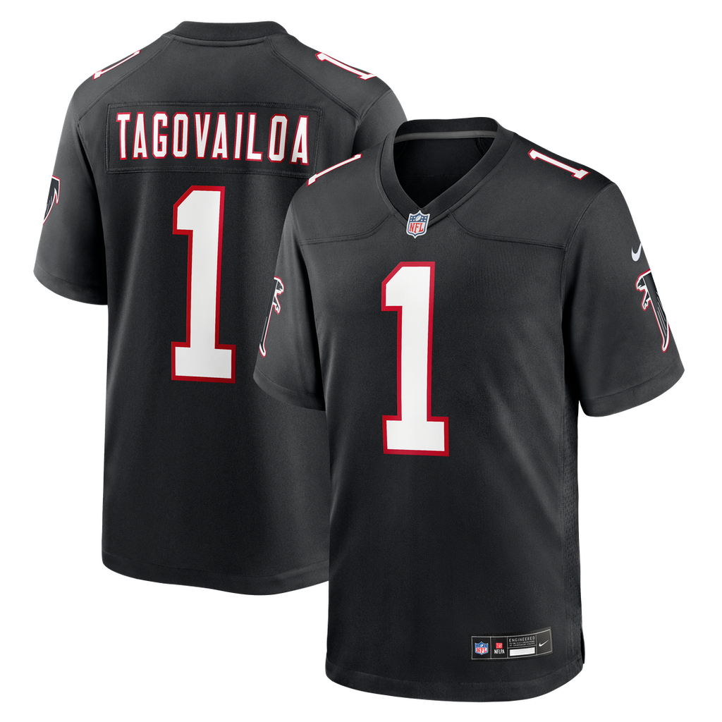 Tua Tagovailoa Atlanta Falcons Nike Alternate Game Jersey - Black Official NFL Team Apparel Football Fan Gear