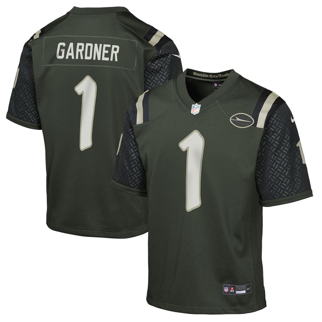 Ahmad Sauce Gardner New York Jets Nike Youth 2025 Rivalries Collection Game Jersey - Gotham Green Official NFL Team Apparel Football Fan Gear