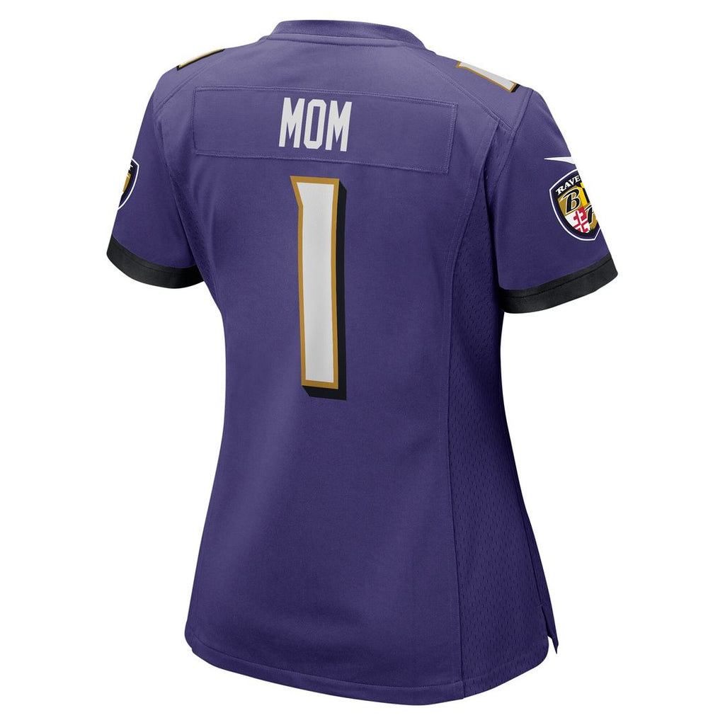 Number 1 Mom Baltimore Ravens Nike Women's Game Jersey - Purple Official NFL Team Apparel Football Fan Gear