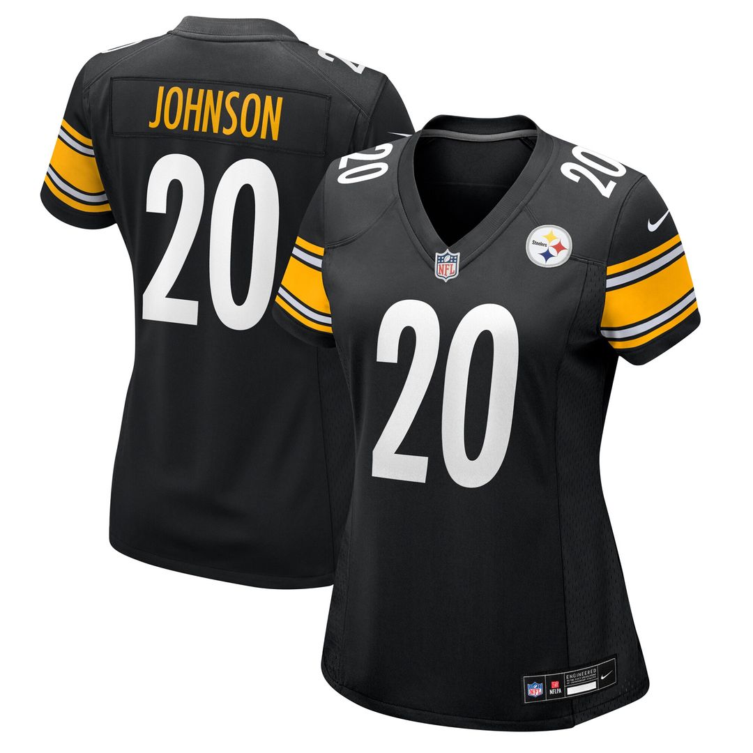 Kaleb Johnson Pittsburgh Steelers Nike Women's Team Game Jersey - Black Official NFL Team Apparel Football Fan Gear
