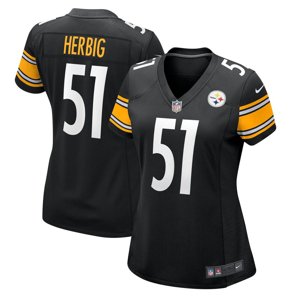 Nick Herbig Pittsburgh Steelers Nike Women's Game Jersey - Black Official NFL Team Apparel Football Fan Gear