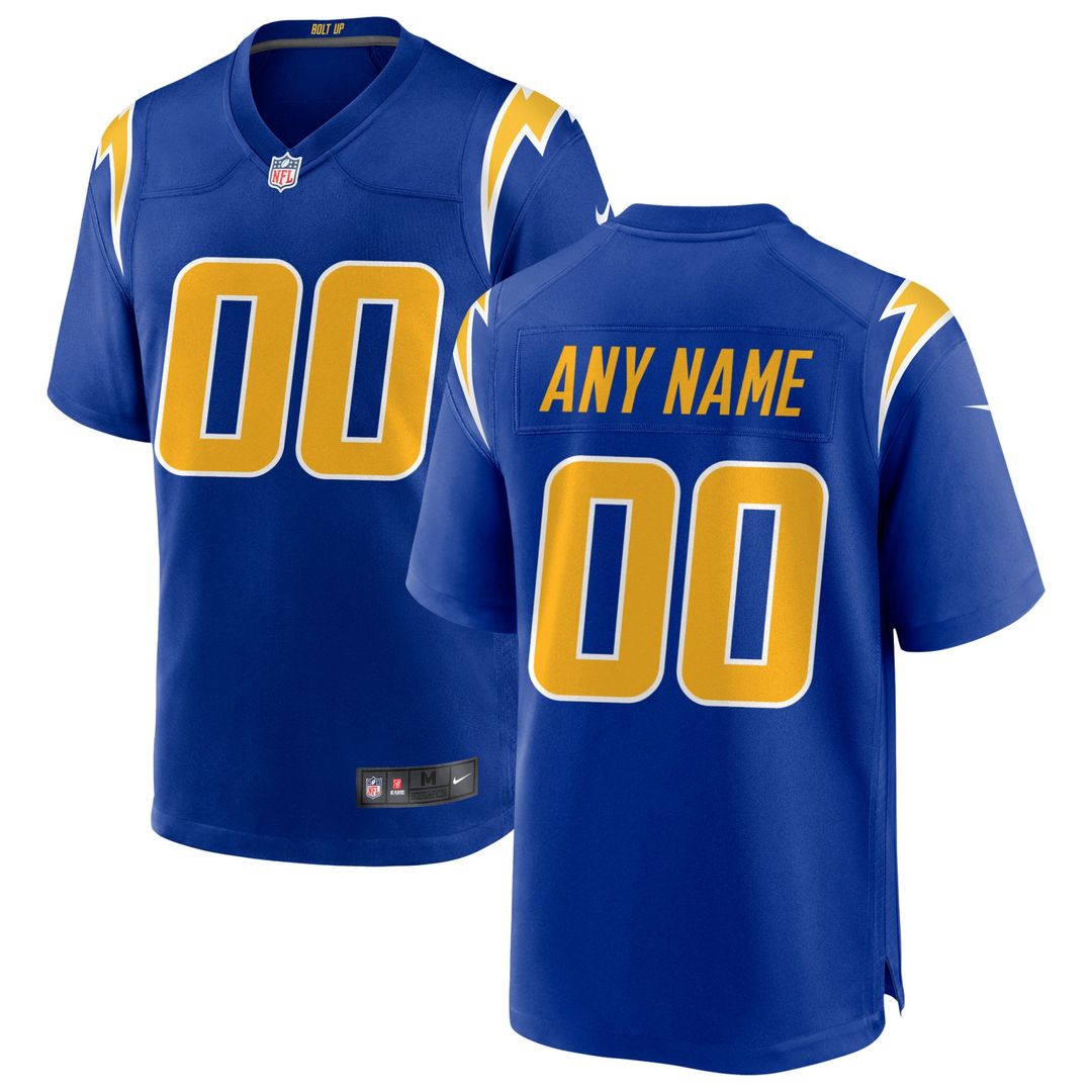 Los Angeles Chargers Nike Alternate Custom Game Jersey - Royal Official NFL Team Apparel Football Fan Gear