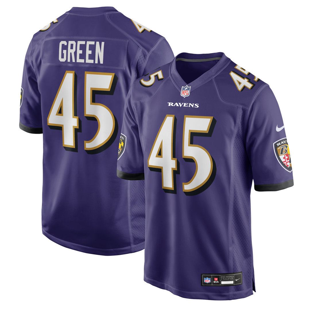 Mike Green Baltimore Ravens Nike Team Game Jersey - Purple Official NFL Team Apparel Football Fan Gear