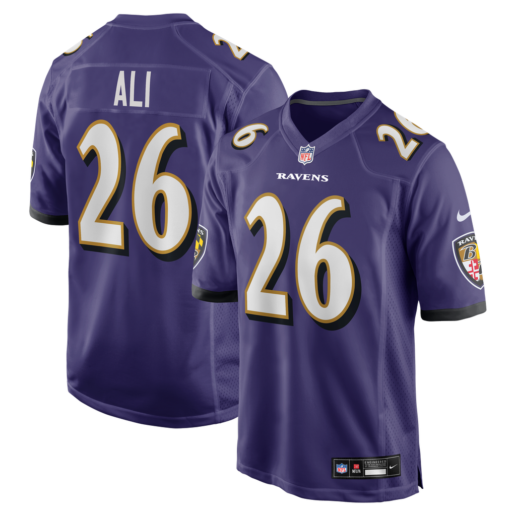 Rasheen Ali Baltimore Ravens Nike Team Game Jersey - Purple Official NFL Team Apparel Football Fan Gear