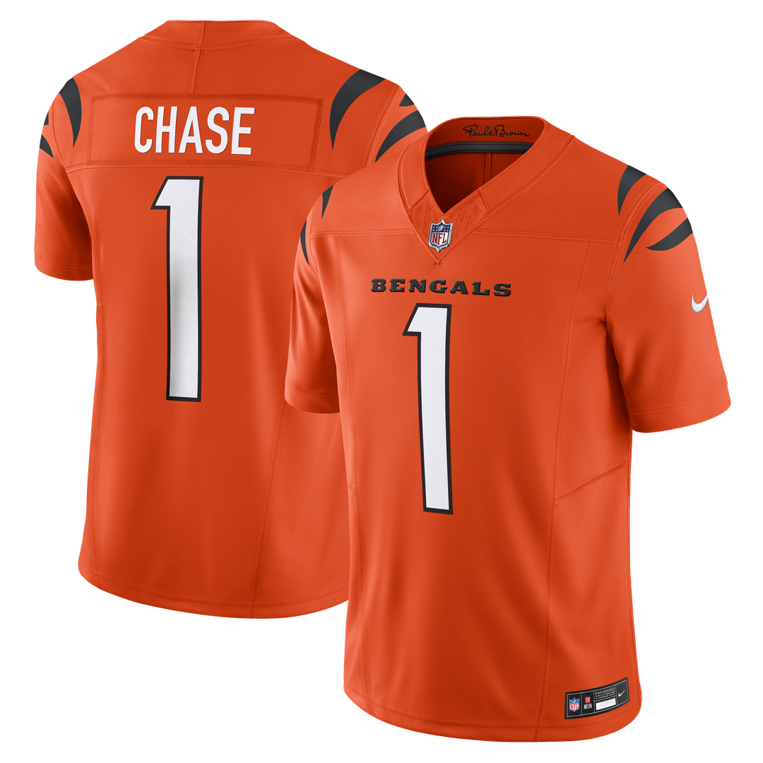 Ja'Marr Chase Cincinnati Bengals Nike Vapor F.U.S.E. Limited Jersey - Orange Official NFL Team Apparel Football Fan Gear