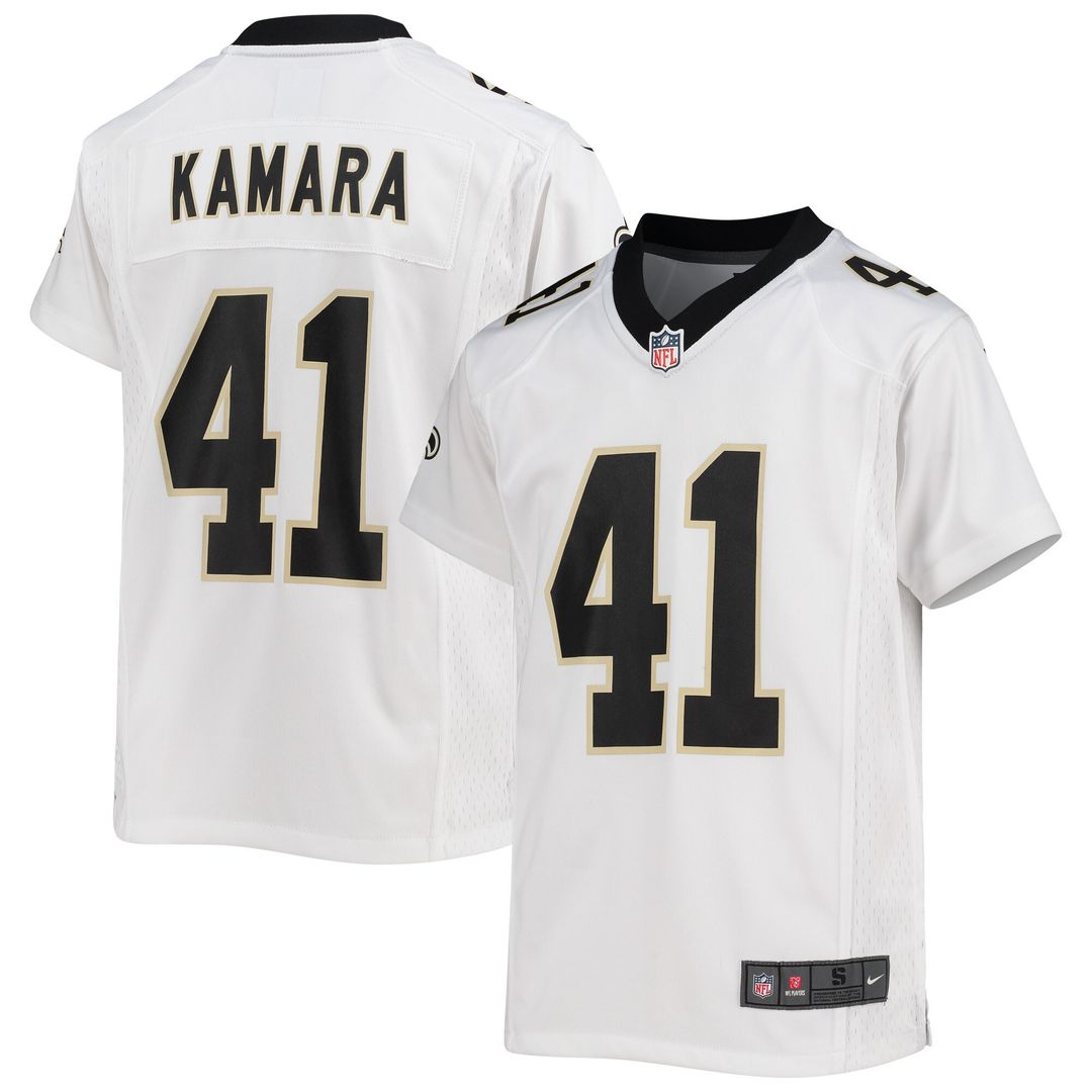 Alvin Kamara New Orleans Saints Nike Youth Game Jersey - White Official NFL Team Apparel Football Fan Gear
