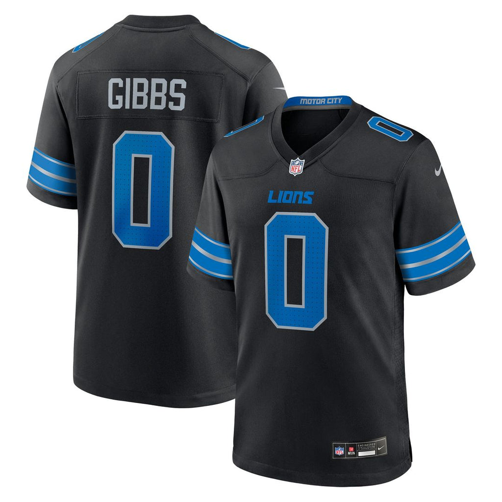 Jahmyr Gibbs Detroit Lions Nike 2nd Alternate Game Player Jersey - Black Official NFL Team Apparel Football Fan Gear