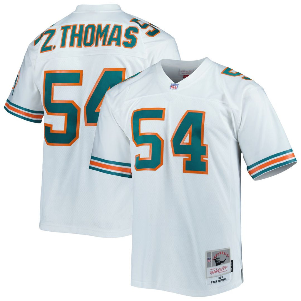 Zach Thomas Miami Dolphins Mitchell & Ness Legacy Replica Jersey - White Official NFL Team Apparel Football Fan Gear