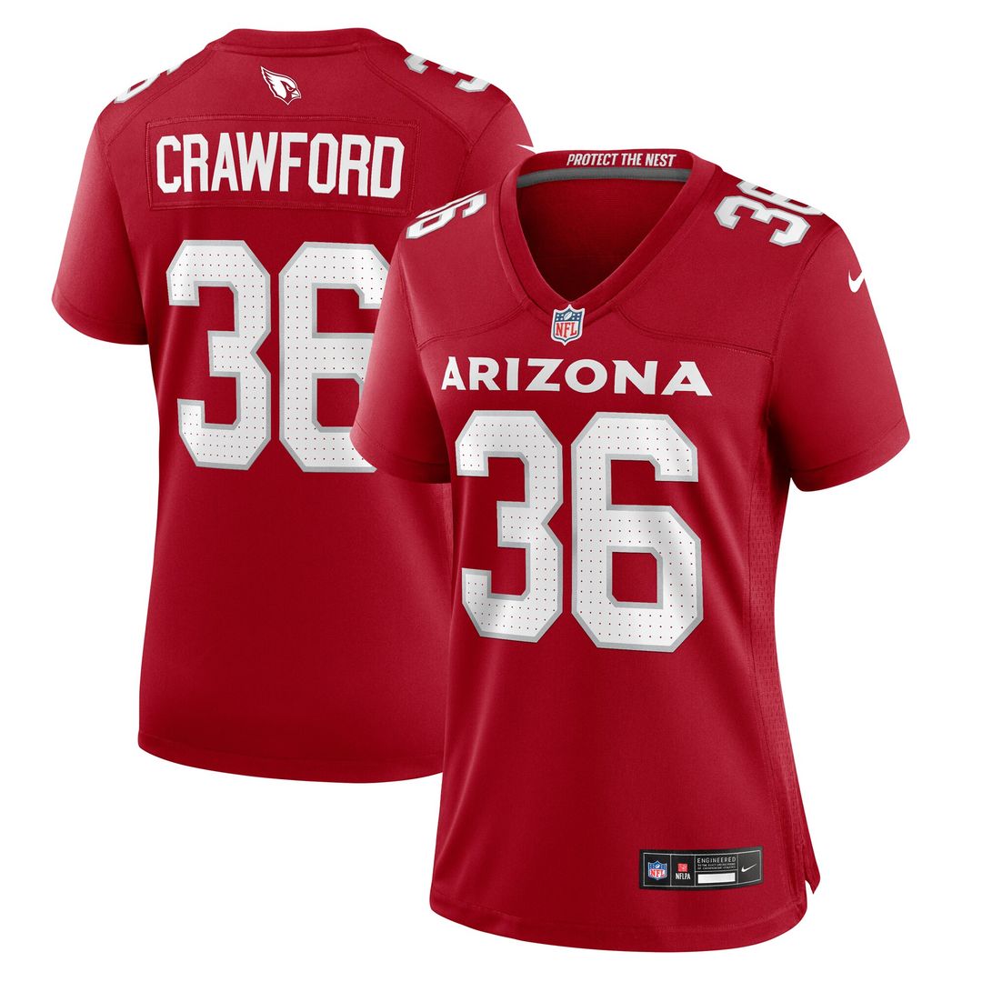 Kitan Crawford Arizona Cardinals Nike Women's Team Game Jersey - Cardinal Official NFL Team Apparel Football Fan Gear