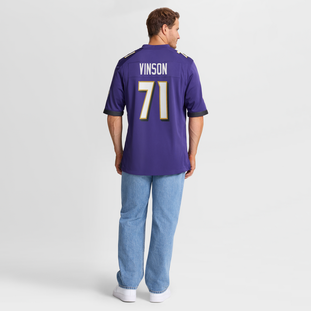 Carson Vinson Baltimore Ravens Nike Team Game Jersey - Purple Official NFL Team Apparel Football Fan Gear