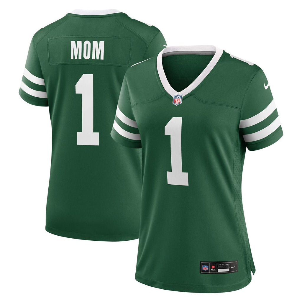 New York Jets Nike Women's #1 Mom Game Jersey - Legacy Green Official NFL Team Apparel Football Fan Gear