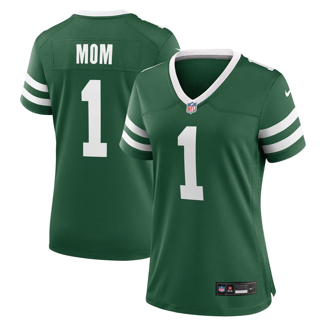 New York Jets Nike Women's #1 Mom Game Jersey - Legacy Green Official NFL Team Apparel Football Fan Gear