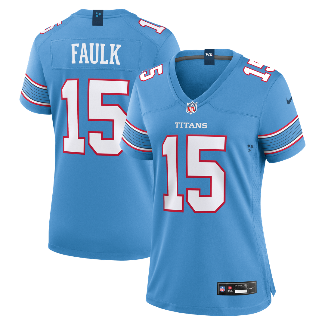 Keldric Faulk Tennessee Titans Nike Women's Team Game Jersey - Light Blue Official NFL Team Apparel Football Fan Gear