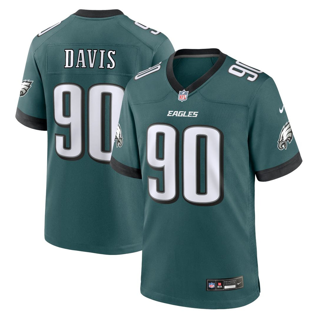 Jordan Davis Philadelphia Eagles Nike Team Game Jersey - Midnight Green Official NFL Team Apparel Football Fan Gear