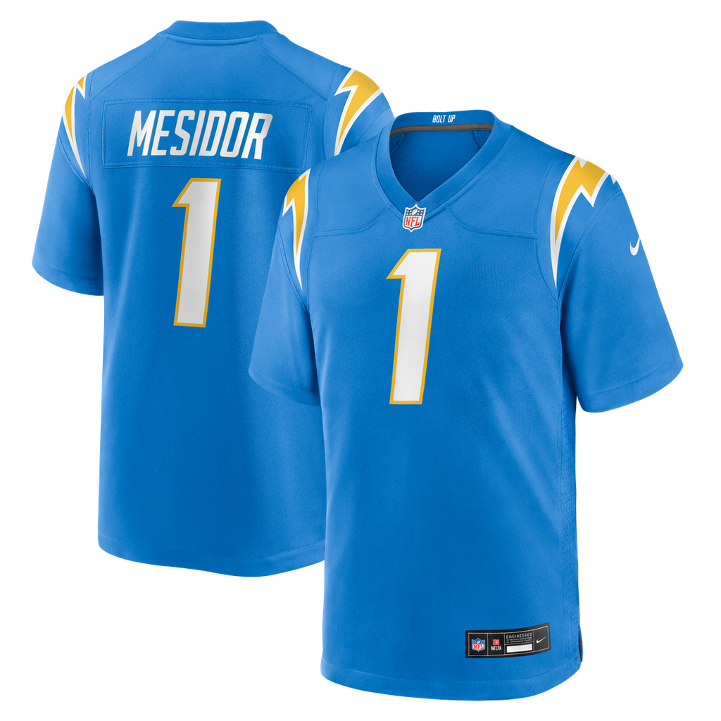 Akheem Mesidor Los Angeles Chargers Nike 2026 NFL Draft First Round Pick No. 22 Team Game Jersey - Powder Blue Official NFL Team Apparel Football Fan