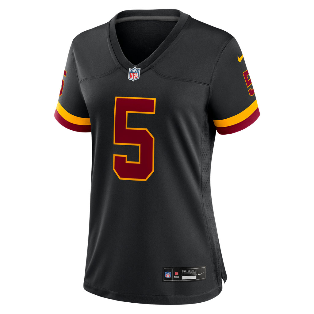 Jayden Daniels Washington Commanders Nike Women's Hail Raiser Alternate Game Jersey - Black Official NFL Team Apparel Football Fan Gear