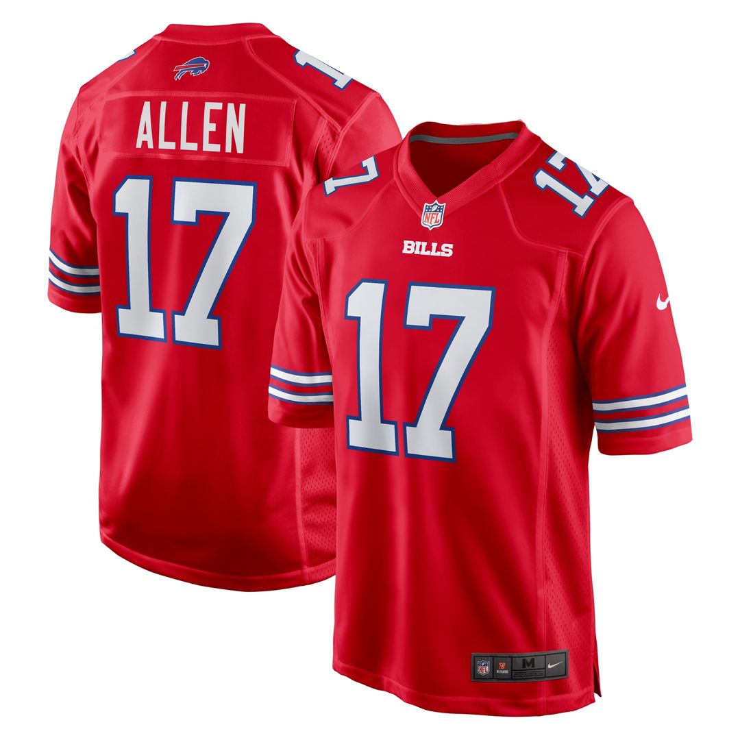 Josh Allen Buffalo Bills Nike Alternate Game Jersey - Red Official NFL Team Apparel Football Fan Gear