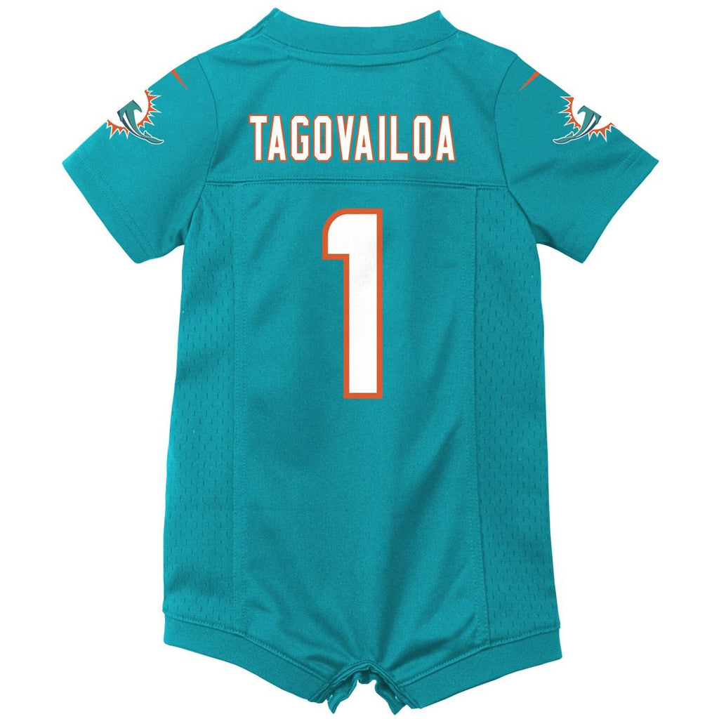 Tua Tagovailoa Miami Dolphins Nike Newborn & Infant Game Romper Jersey - Aqua Official NFL Team Apparel Football Fan Gear