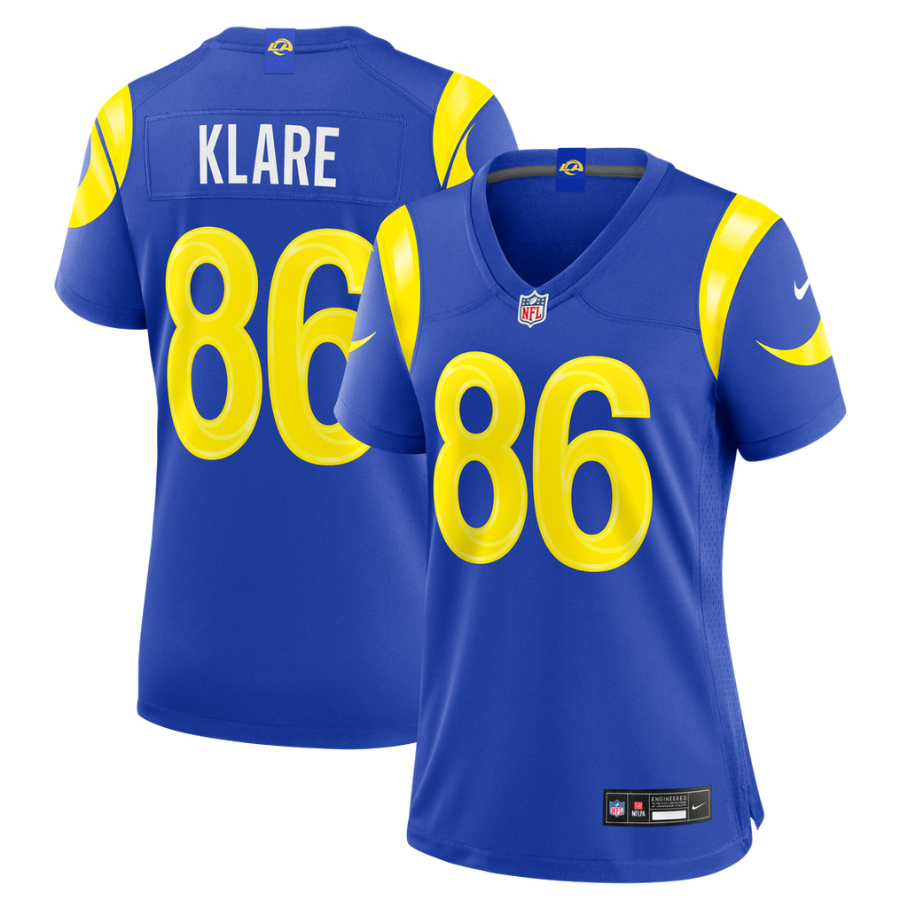 Max Klare Los Angeles Rams Nike Women's Team Game Jersey - Royal Official NFL Team Apparel Football Fan Gear