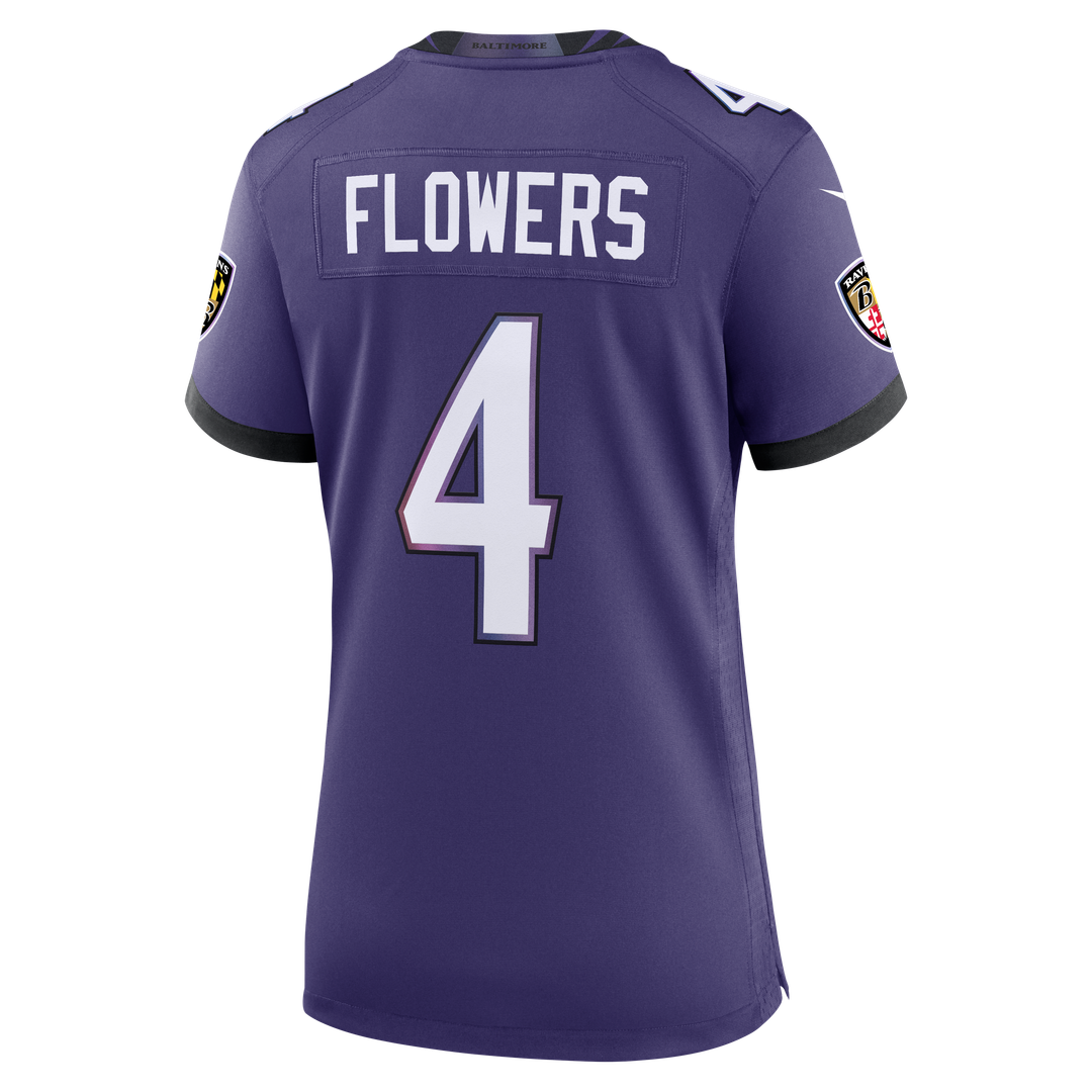 Zay Flowers Baltimore Ravens Nike Women's Team Game Jersey - Purple Official NFL Team Apparel Football Fan Gear