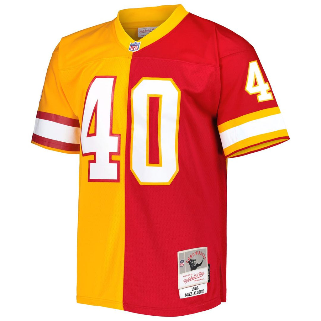 Mike Alstott Tampa Bay Buccaneers Mitchell & Ness 1996 Split Legacy Replica Jersey - Orange/Red Official NFL Team Apparel Football Fan Gear