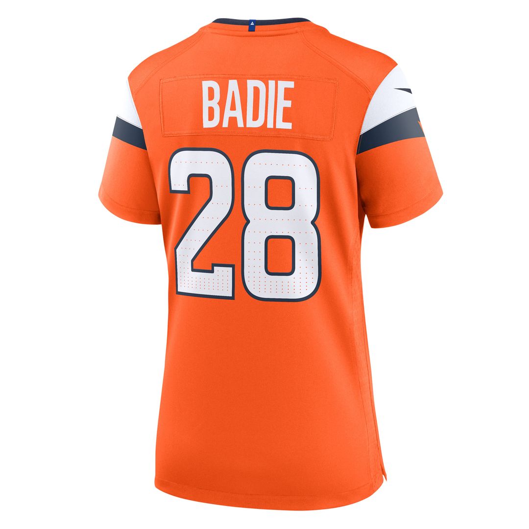 Tyler Badie Denver Broncos Nike Women's Team Game Jersey - Orange Official NFL Team Apparel Football Fan Gear