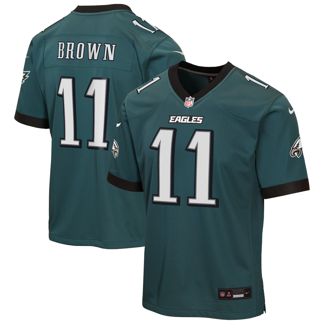 A.J. Brown Philadelphia Eagles Nike Youth Team Game Jersey - Midnight Green Official NFL Team Apparel Football Fan Gear