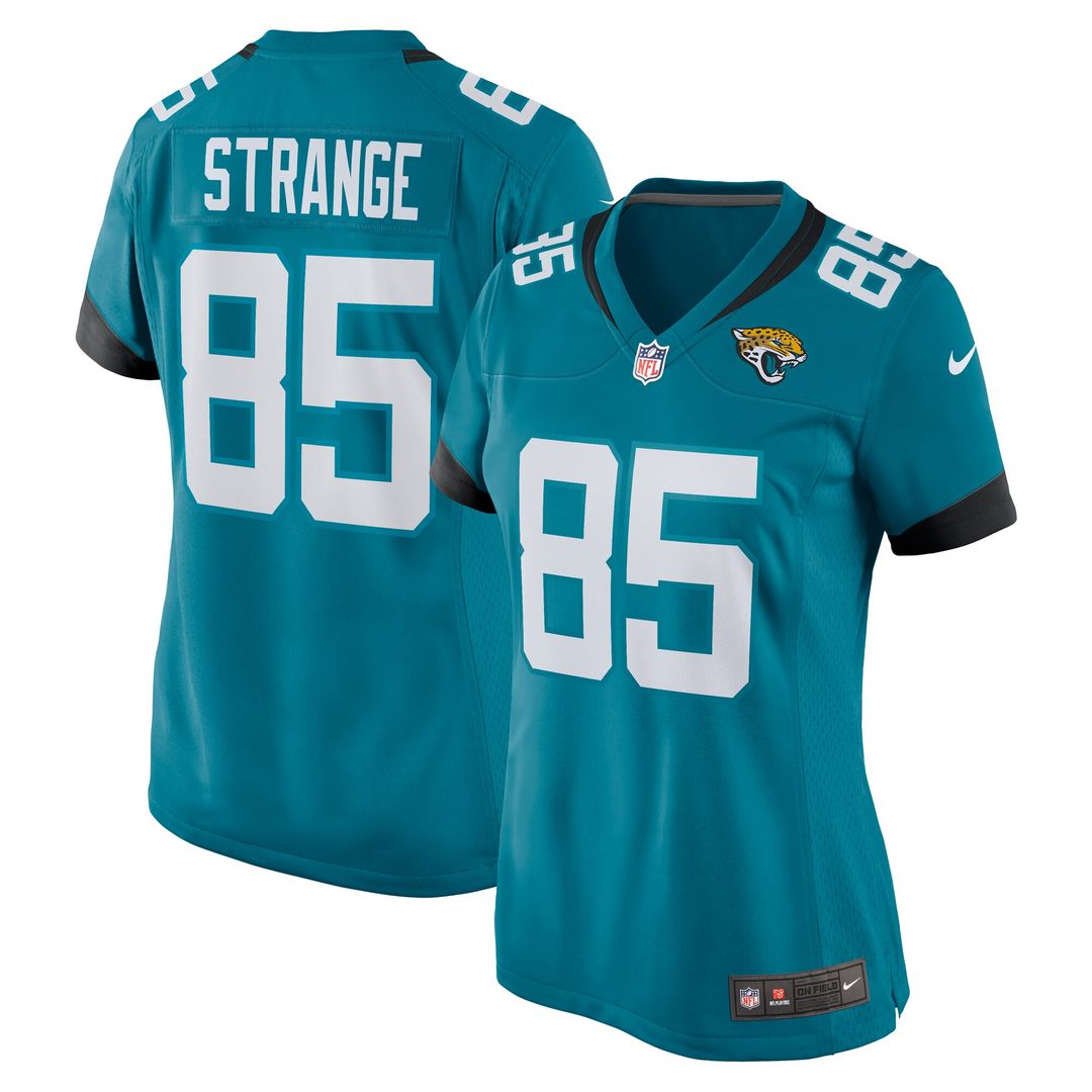 Brenton Strange Jacksonville Jaguars Nike Women's Team Game Jersey - Teal Official NFL Team Apparel Football Fan Gear