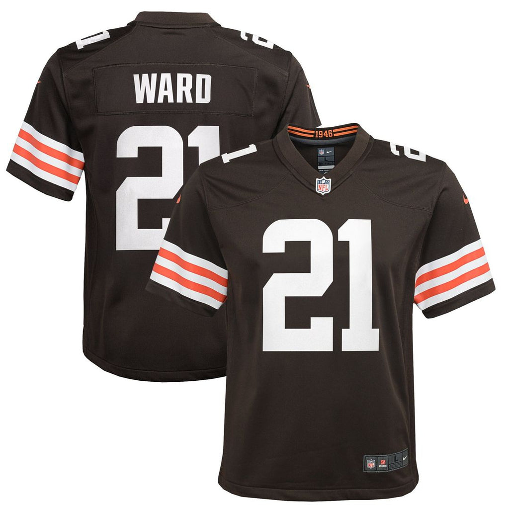 Denzel Ward Cleveland Browns Nike Youth Game Jersey - Brown Official NFL Team Apparel Football Fan Gear
