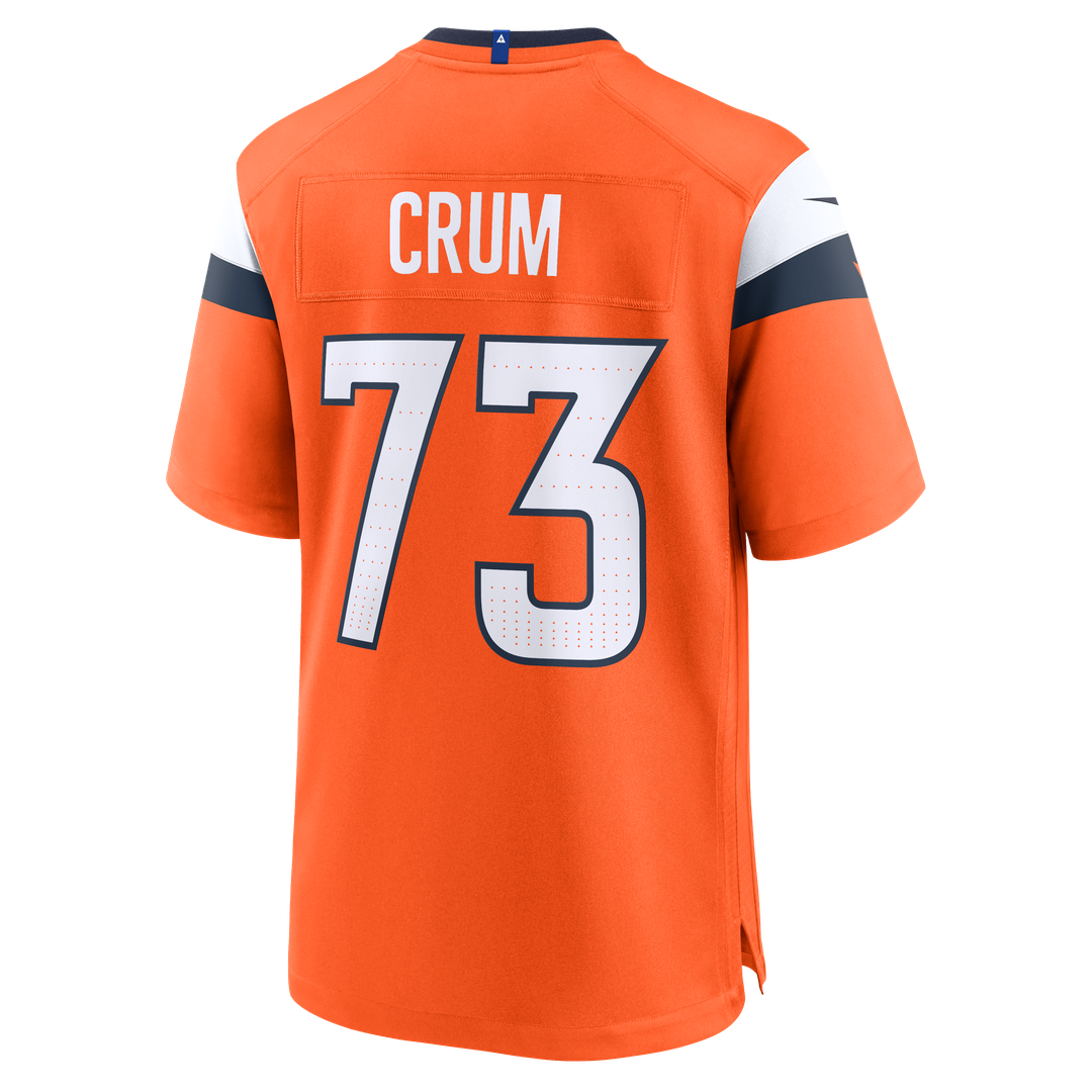 Frank Crum Denver Broncos Nike Team Game Jersey - Orange Official NFL Team Apparel Football Fan Gear