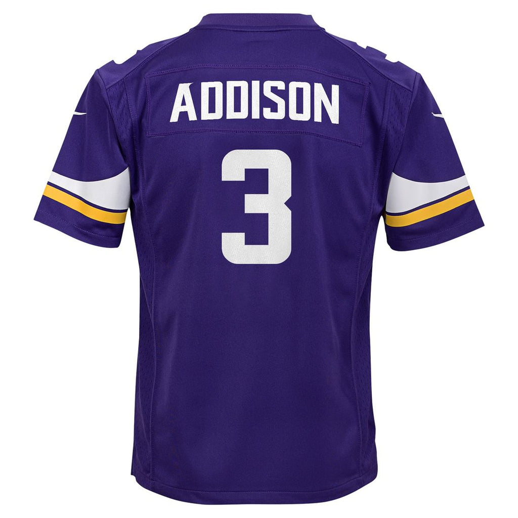 Jordan Addison Minnesota Vikings Nike Youth Game Jersey - White Official NFL Team Apparel Football Fan Gear