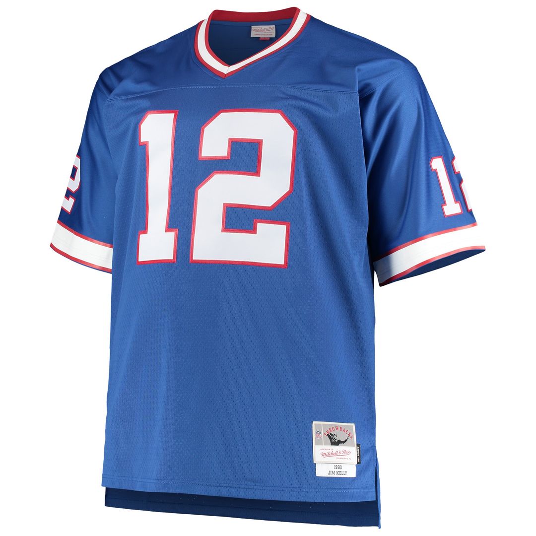 Jim Kelly Buffalo Bills Mitchell & Ness Big & Tall 1990 Retired Player Replica Jersey - Royal Official NFL Team Apparel Football Fan Gear