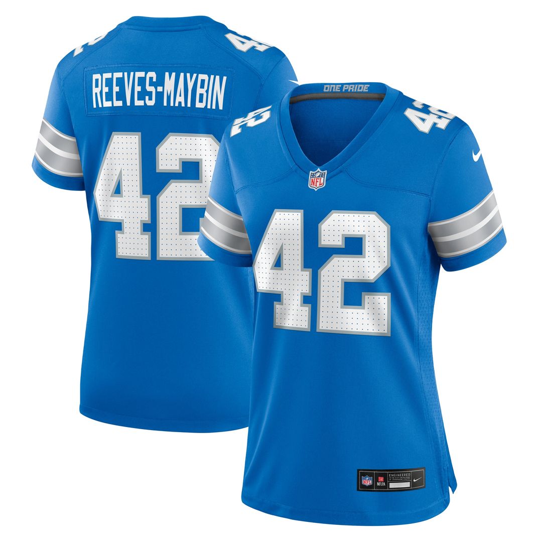 Jalen Reeves-Maybin Detroit Lions Nike Women's Team Game Jersey - Blue Official NFL Team Apparel Football Fan Gear