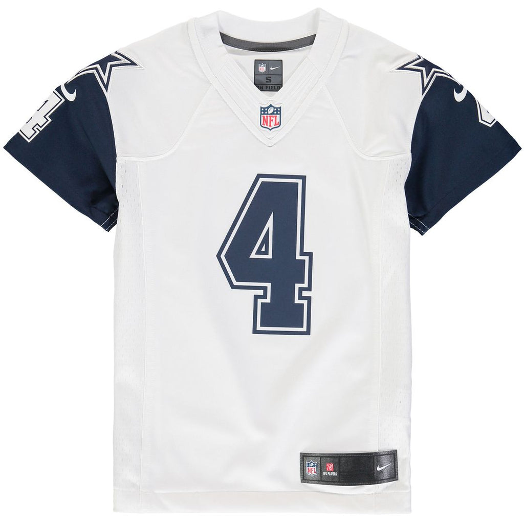 Dak Prescott Dallas Cowboys Nike Youth Color Rush Game Jersey - White Official NFL Team Apparel Football Fan Gear